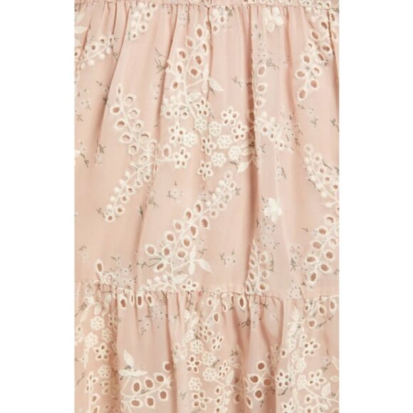 💕DRESS THE POPULATION💕 River Off the Shoulder Tiered Hem Dress ~ Blush XS NWT - Picture 5 of 15